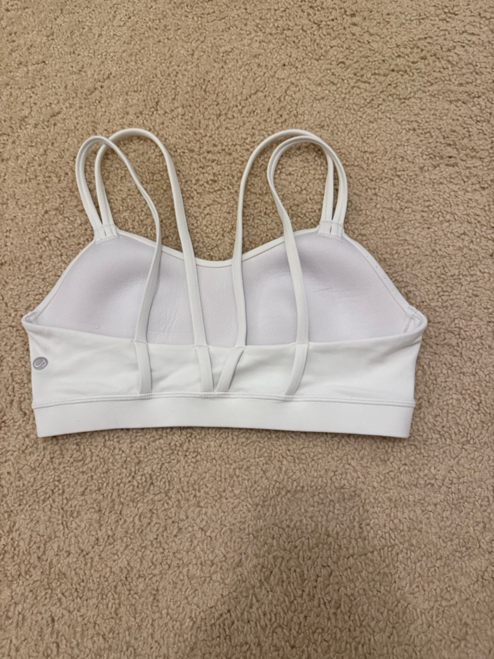 CRZ YOGA White Strappy Mesh Back Sports Bra